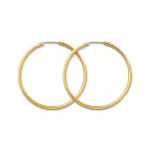 Ohrringe, Creolen, Gelbgold 333 / 8K, Außendurchmesser 40 mm, Breite 2 mm, Gewicht ca. 1.4 g