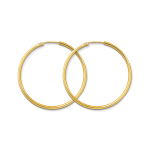 Ohrringe, Creolen, Gelbgold 375 / 9K, Außendurchmesser 40 mm, Breite 2 mm, Gewicht ca. 1.4 g