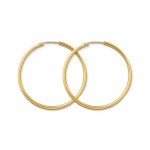 EDELIND Ohrringe, Creolen, Gelbgold 585 / 14K, Außendurchmesser 40 mm, Breite 2 mm, Gewicht ca. 1.6 g