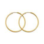 Ohrringe, Creolen, Gelbgold 750 / 18K, Außendurchmesser 40 mm, Breite 2 mm, Gewicht ca. 1.8 g