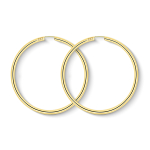 Ohrringe, Creolen, Gelbgold 333 / 8K, Außendurchmesser 50 mm, Breite 2.5 mm, Gewicht ca. 2.5 g