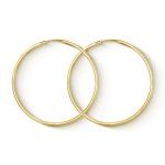 Ohrringe, Creolen, Gelbgold 585 / 14K, Außendurchmesser 50 mm, Breite 2 mm, Gewicht ca. 2.1 g