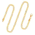 Goldkette als Fantasiekette Bicolor in Gelbgold / Weißgold 333 / 8K, 45 cm lang, 3,5 mm breit, Gewicht ca. 3.7 g.