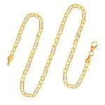 Goldkette als Fantasiekette Bicolor in Gelbgold / Weißgold 333 / 8K, 50 cm lang, 3,5 mm breit, Gewicht ca. 4.1 g.