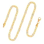Goldkette als Fantasiekette in Bicolor Gelbgold / Weißgold 585 / 14K, 55 cm lang, 3,5 mm breit, Gewicht ca. 5.5 g.