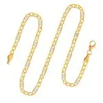 Goldkette als Fantasiekette in Bicolor Gelbgold / Weißgold 585 / 14K, 60 cm lang, 3,5 mm breit, Gewicht ca. 6 g.