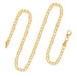Goldkette als Fantasiekette in Gelbgold 585 / 14K, 60 cm lang, 3,5 mm Breit, Gewicht ca. 5.5 g.
