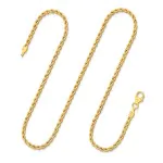 Goldkette als Kordelkette hohl Leichtversion in Gelbgold 333 / 8K, 45 cm lang, 2,1 mm breit, Gewicht ca. 2.3 g.