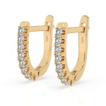 0,32 Karat Diamant Creolen, Gelbgold 585 / 14 Karat, Gewicht ca. 1.7 g.