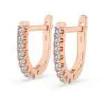 0,32 Karat Diamant Creolen, Rotgold 585 / 14 Karat, Gewicht ca. 1.7 g.