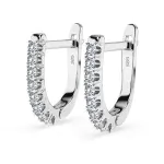 0,32 Karat Diamant Creolen, Weißgold 585 / 14 Karat, Gewicht ca. 1.7 g.