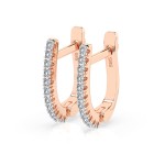 0,18 Karat Diamant Creolen, Rotgold 585 / 14 Karat, Gewicht ca. 1.5 g.