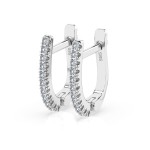 0,18 Karat Diamant Creolen, Weißgold 585 / 14 Karat, Gewicht ca. 1.5 g.