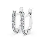 0,18 Karat Diamant Creolen, Weißgold 585 / 14 Karat, Gewicht ca. 1.5 g.