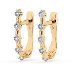 0,2 Karat Diamant Creolen, Gelbgold 585 / 14 Karat, Gewicht ca. 1.6 g.