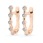 0,2 Karat Diamant Creolen, Rotgold 585 / 14 Karat, Gewicht ca. 1.6 g.