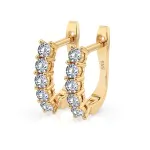 0,6 Karat Diamant Creolen, Gelbgold 585 / 14 Karat, Gewicht ca. 2.2 g.