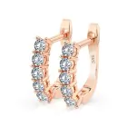 0,6 Karat Diamant Creolen, Rotgold 585 / 14 Karat, Gewicht ca. 2.2 g.