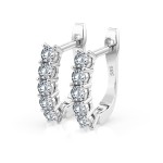 0,6 Karat Diamant Creolen, Weißgold 585 / 14 Karat, Gewicht ca. 2.2 g.