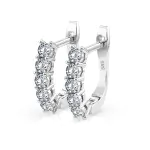 0,6 Karat Diamant Creolen, Weißgold 585 / 14 Karat, Gewicht ca. 2.2 g.