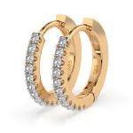 0,22 Karat Diamant Creolen, Gelbgold 585 / 14 Karat, Gewicht ca. 2 g.