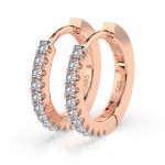 0,22 Karat Diamant Creolen, Rotgold 585 / 14 Karat, Gewicht ca. 2 g.