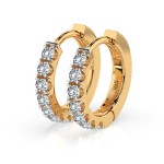 0,42 Karat Diamant Creolen, Gelbgold 585 / 14 Karat, Gewicht ca. 2.1 g.