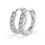 0,42 Karat Diamant Creolen, Weißgold 585 / 14 Karat, Gewicht ca. 2.1 g.