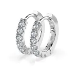 0,42 Karat Diamant Creolen, Weißgold 585 / 14 Karat, Gewicht ca. 2.1 g.