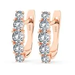 0,85 Karat Diamant Creolen, Rotgold 585 / 14 Karat, Gewicht ca. 2.1 g.