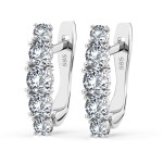 0,85 Karat Diamant Creolen, Weißgold 585 / 14 Karat, Gewicht ca. 2.1 g.