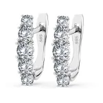 0,85 Karat Diamant Creolen, Weißgold 585 / 14 Karat, Gewicht ca. 2.1 g.