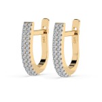 0,22 Karat Diamant Creolen, Gelbgold 585 / 14 Karat, Gewicht ca. 2.5 g.