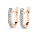 0,22 Karat Diamant Creolen, Rotgold 585 / 14 Karat, Gewicht ca. 2.5 g.