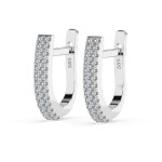 0,22 Karat Diamant Creolen, Weißgold 585 / 14 Karat, Gewicht ca. 2.5 g.