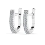 0,22 Karat Diamant Creolen, Weißgold 585 / 14 Karat, Gewicht ca. 2.5 g.