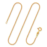 Goldkette als Panzerkette flach in Gelbgold 375 / 9K, 45 cm lang, 1,4 mm breit, Gewicht ca. 2.5 g.