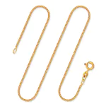 Goldkette als Panzerkette flach in Gelbgold 585 / 14K, 36 cm lang, 1,4 mm Breit, Gewicht ca. 2.3 g.