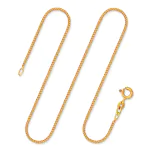 Goldkette als Panzerkette flach in Gelbgold 750 / 18 Karat, 65 cm lang, 1.4 mm breit, Gewicht ca. 5 g.