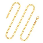 Goldkette als Panzerkette facettiert in Gelbgold 375 / 9 Karat, 55 cm lang, 3.1 mm breit, Gewicht ca. 6.1 g.