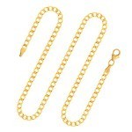 Goldkette als Panzerkette facettiert in Gelbgold 585 / 14 Karat, 90 cm lang, 3.1 mm breit, Gewicht ca. 11.7 g.