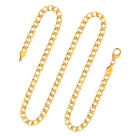 Goldkette als Panzerkette facettiert in Gelbgold 585 / 14K, 90 cm lang, 5 mm breit, Gewicht ca. 24.1 g.