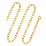 Goldkette als Panzerkette facettiert in Gelbgold 750 / 18 Karat, 55 cm lang, 5 mm breit, Gewicht ca. 19,3 g.