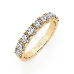 0,78 Karat Diamant Memoire Ring mit 9 Diamanten, Gelbgold 585 / 14K, Weite 49 mm, Gewicht ca. 