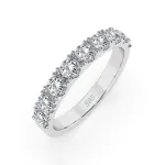 0,78 Karat Diamant Memoire Ring mit 9 Diamanten, Weißgold 585 / 14K, Weite 49 mm, Gewicht ca.