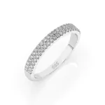 0,18 Karat Diamant Verlobungsring mit 46 Diamanten, Weißgold 585 / 14K, Weite 49 mm, Gewicht ca. 1.7 g.