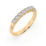 0,42 Karat Diamant Verlobungsring mit 7 Diamanten, Gelbgold 585 / 14K, Weite 54 mm, Gewicht ca. 2.1 g.