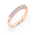 0,42 Karat Diamant Memoire Ring mit 7 Diamanten, Rotgold 585 / 14K, Weite 49 mm, Gewicht ca. 