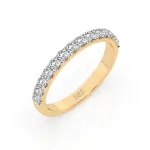 0,42 Karat Diamant Verlobungsring mit 14 Diamanten, Gelbgold 585 / 14K, Weite 49 mm, Gewicht ca. 2.1 g.
