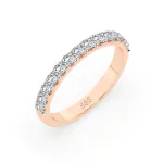 0,42 Karat Diamant Memoire Ring mit 14 Diamanten, Rotgold 585 / 14K, Weite 49 mm, Gewicht ca. 